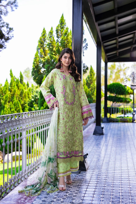 Eshaisha Digital Printed & Embroidered Lawn Unstitched 3Pcs