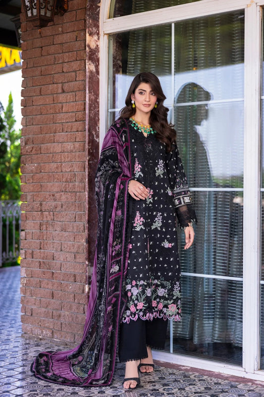 Eshaisha Digital Printed & Embroidered Lawn Unstitched 3Pcs
