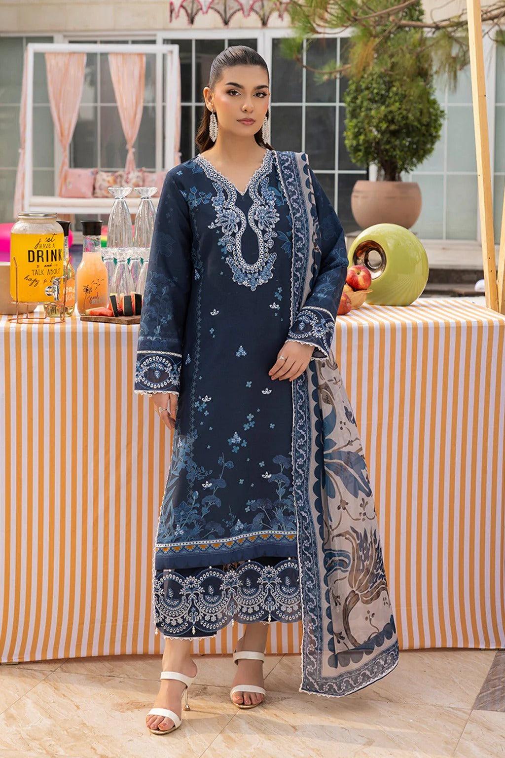 Mojito by Saad Sheikh Embroidered with Boring and Printed Lawn Unstitched 3Pcs