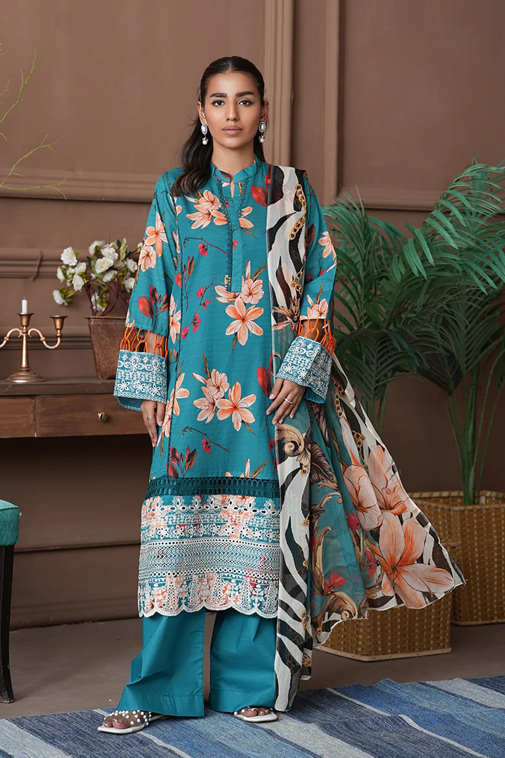 Shahzeen By Johra Embroidered Chikankari Printed Lawn Unstitched 3Pcs