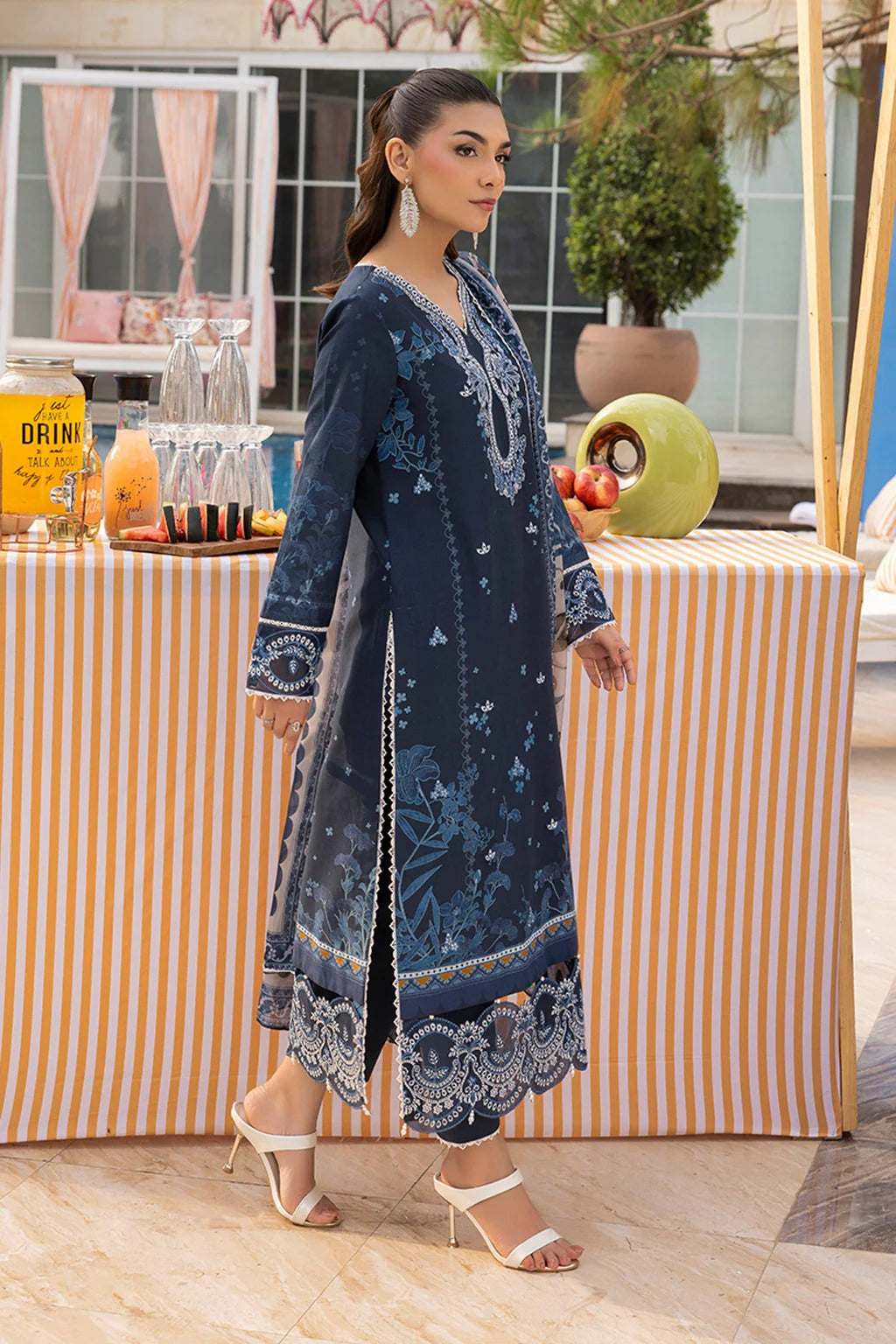 Mojito by Saad Sheikh Embroidered with Boring and Printed Lawn Unstitched 3Pcs