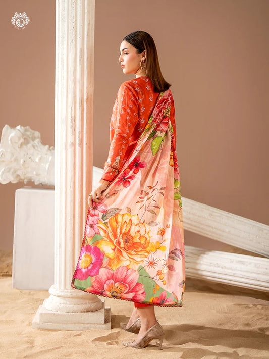 Gullbano By Gull Jee Embroidered Digital Printed Lawn Unstitched 3 Piece