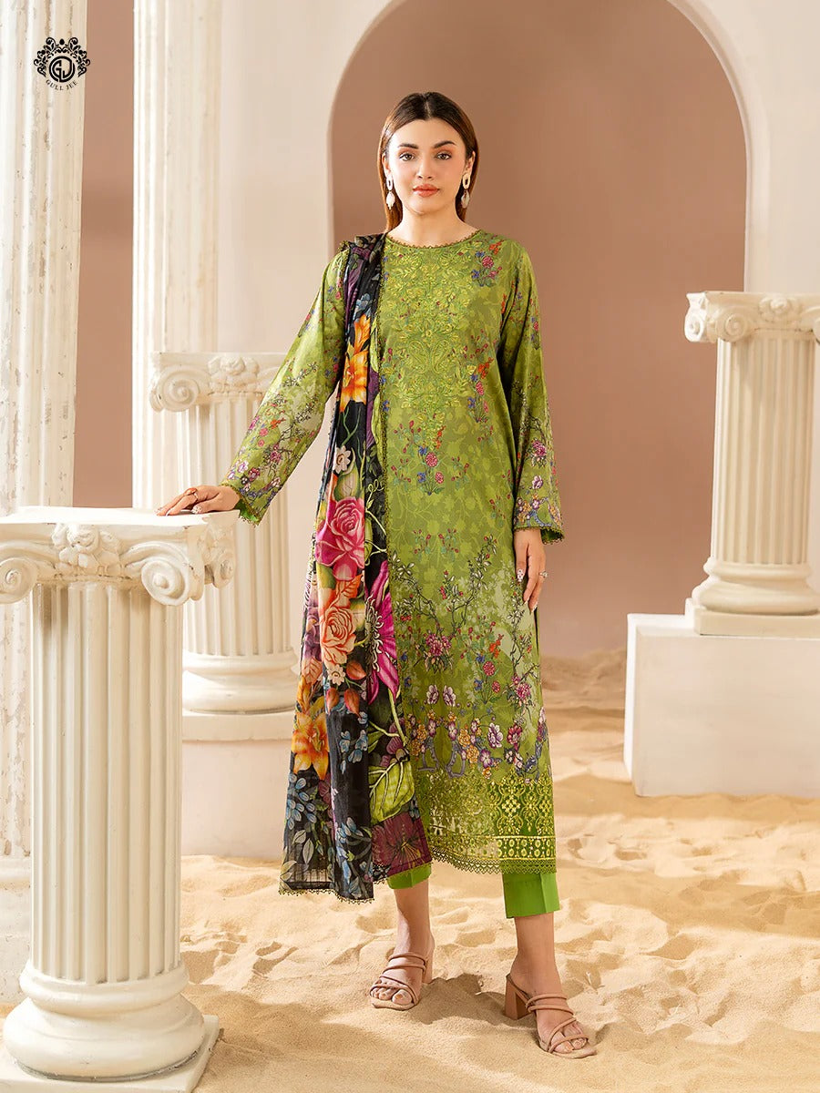 Gullbano By Gull Jee Embroidered Digital Printed Lawn Unstitched 3 Piece