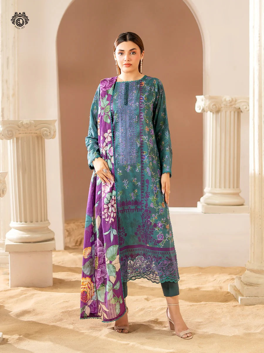 Gullbano By Gull Jee Embroidered Digital Printed Lawn Unstitched 3 Piece