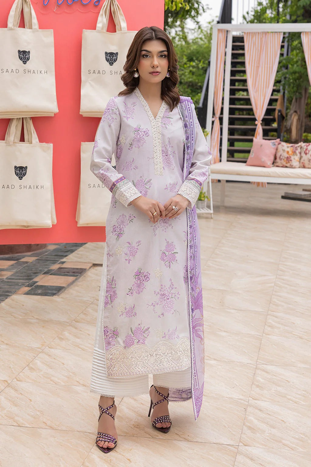 Mojito by Saad Sheikh Embroidered with Boring and Printed Lawn Unstitched 3Pcs