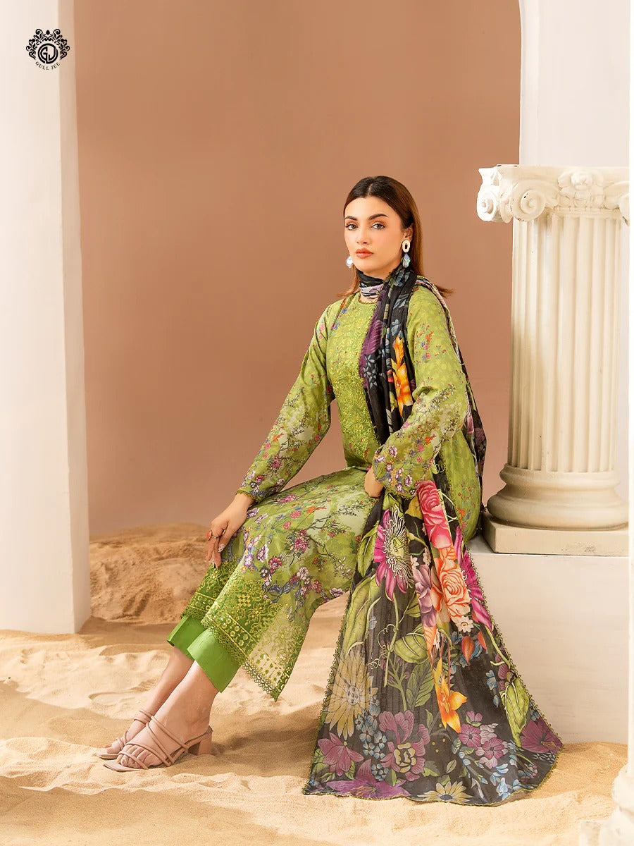 Gullbano By Gull Jee Embroidered Digital Printed Lawn Unstitched 3 Piece
