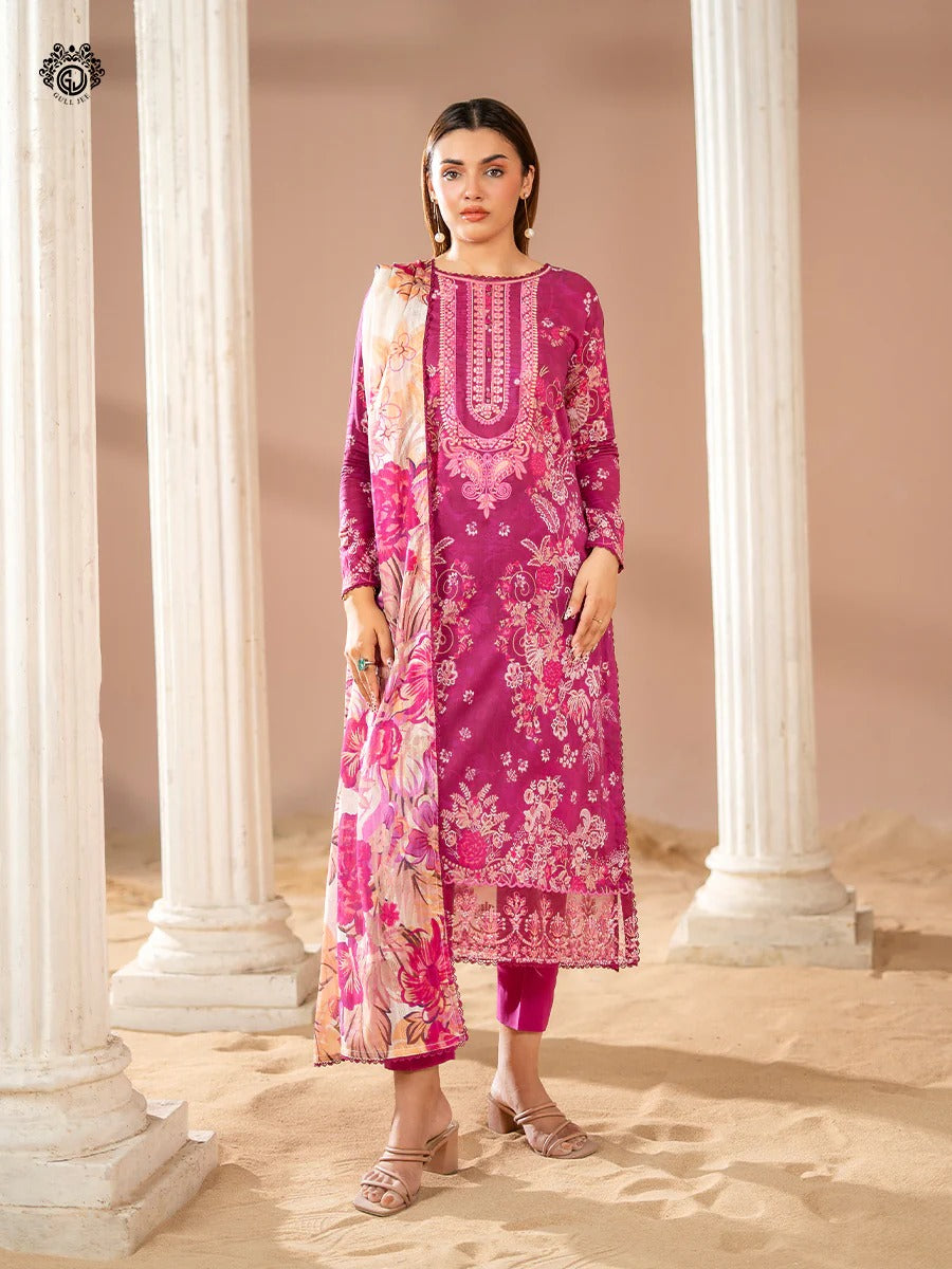 Gullbano By Gull Jee Embroidered Digital Printed Lawn Unstitched 3 Piece