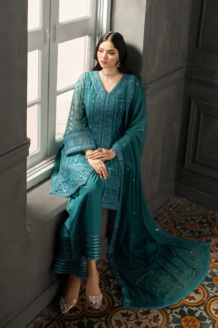 Azure Ensembles Festive Chiffon Unstitched 3Pcs