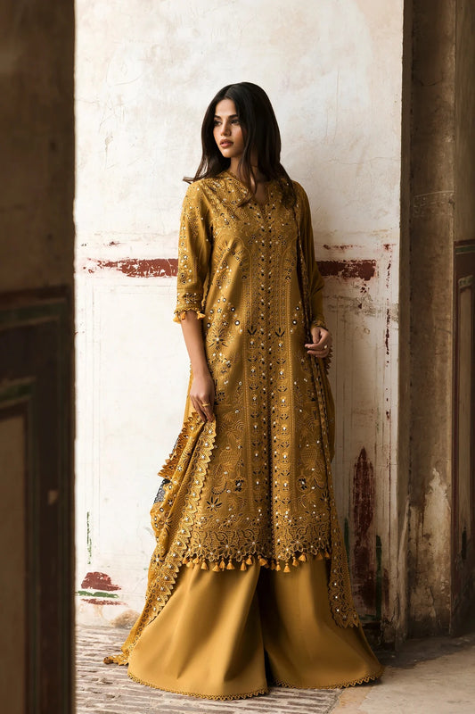 AFROZEH Mulaqaat Embroidered Printed Lawn Unstitched 3pcs
