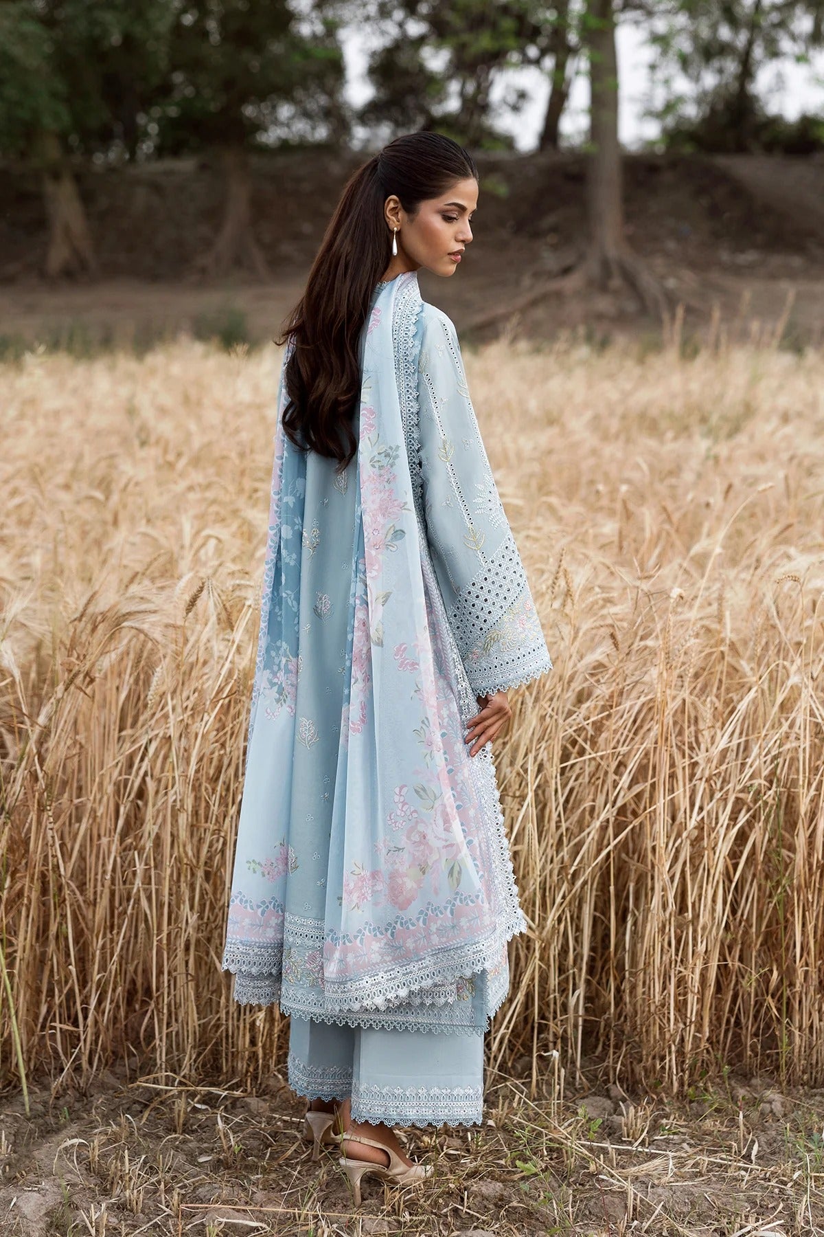 AFROZEH Mulaqaat Embroidered Printed Lawn Unstitched 3pcs