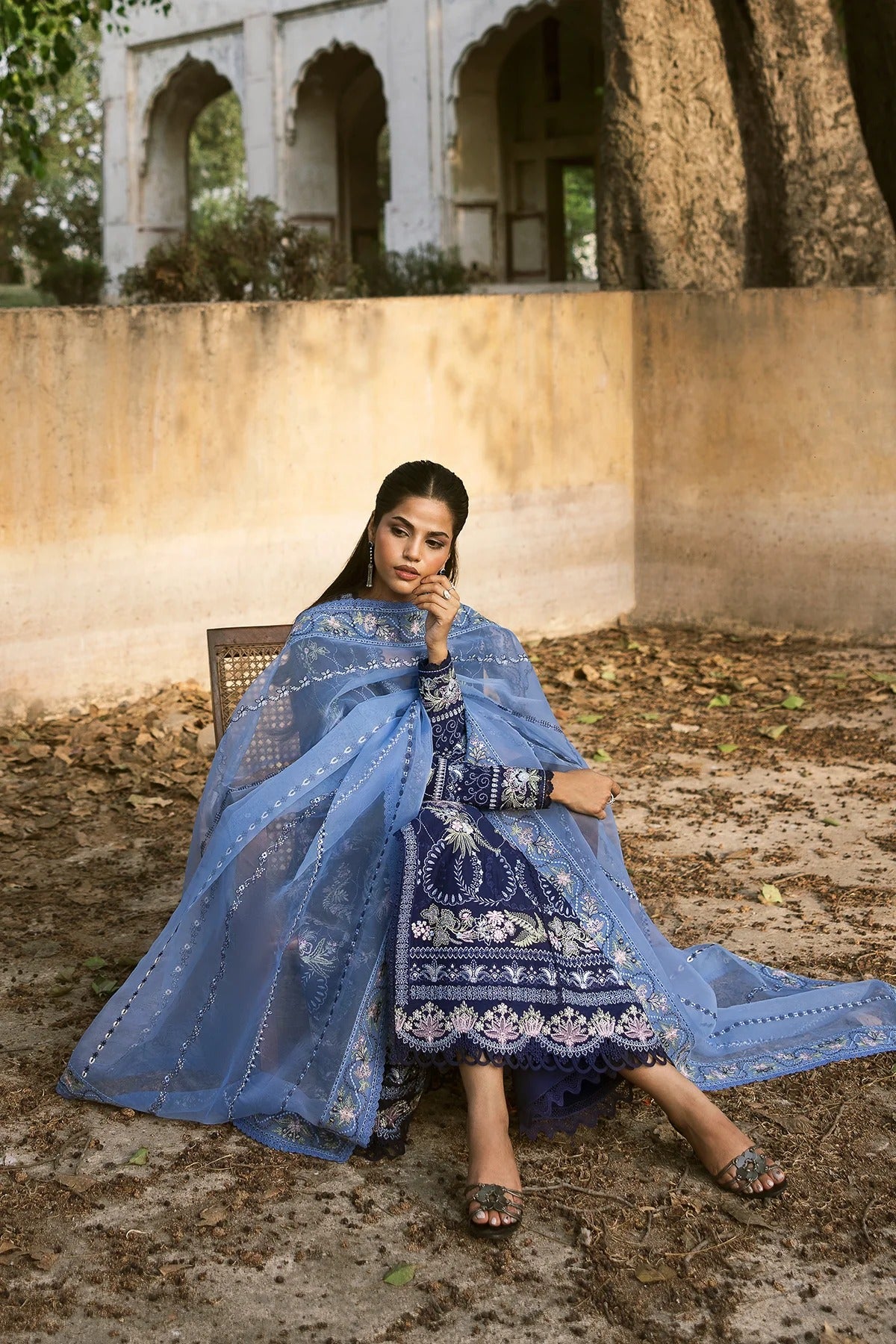 AFROZEH Mulaqaat Embroidered Printed Lawn Unstitched 3pcs