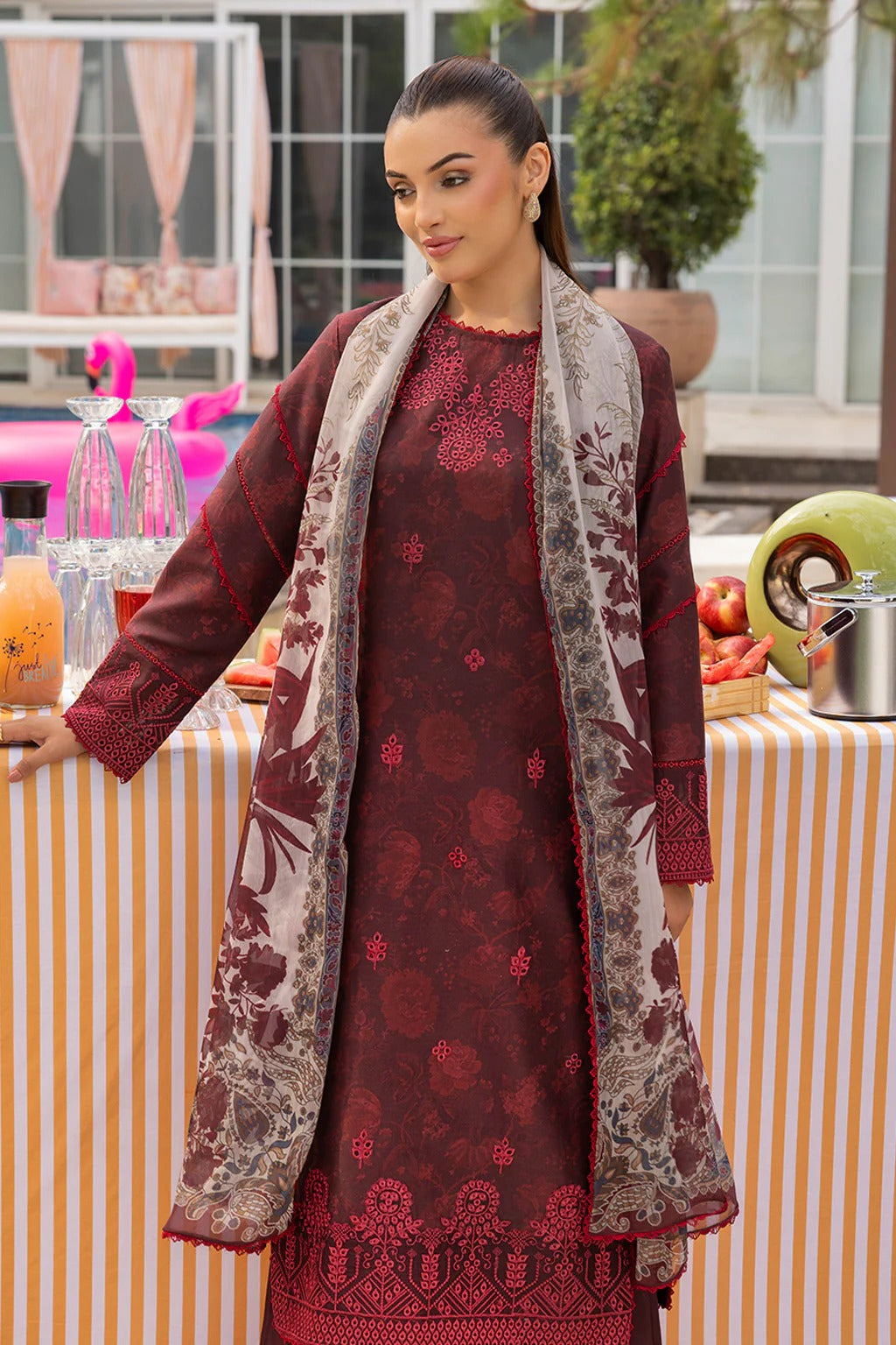 Mojito by Saad Sheikh Embroidered with Boring and Printed Lawn Unstitched 3Pcs