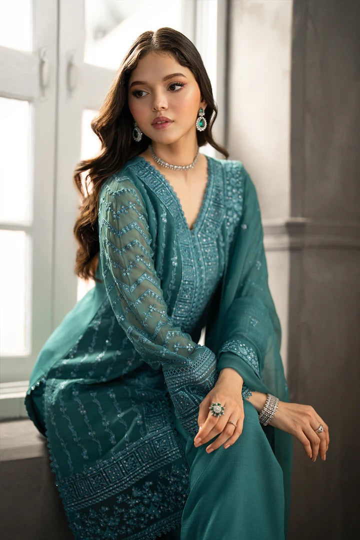 Azure Ensembles Festive Chiffon Unstitched 3Pcs