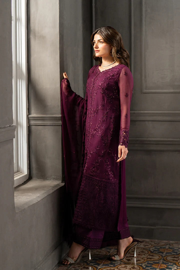 Azure Ensembles Festive Chiffon Unstitched 3Pcs