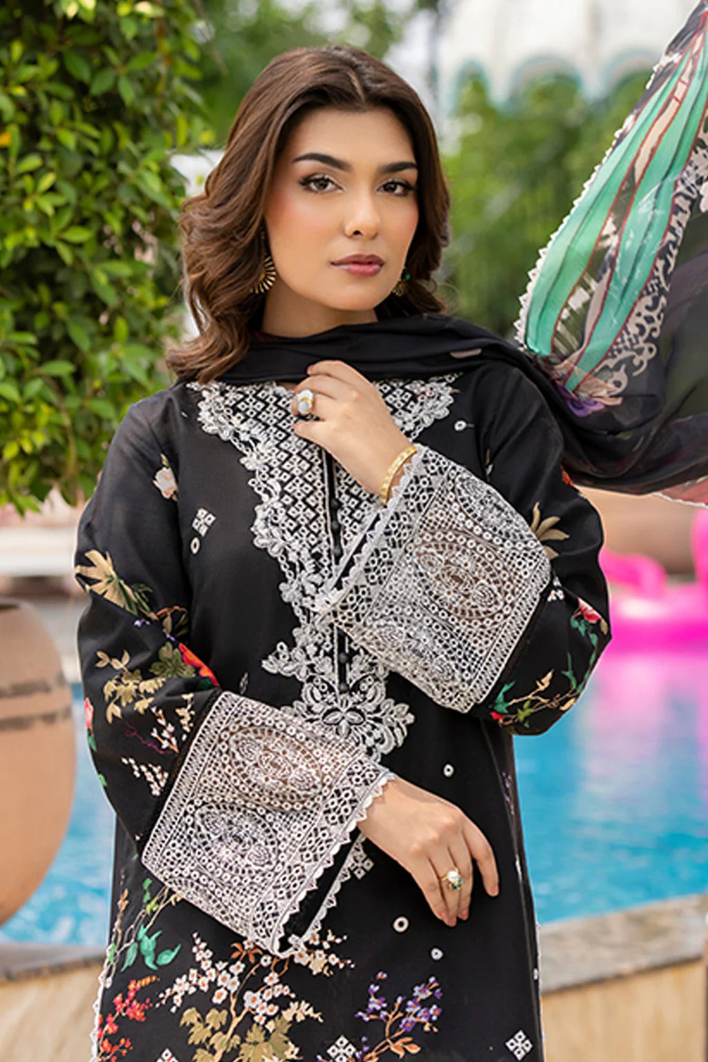 Mojito by Saad Sheikh Embroidered with Boring and Printed Lawn Unstitched 3Pcs