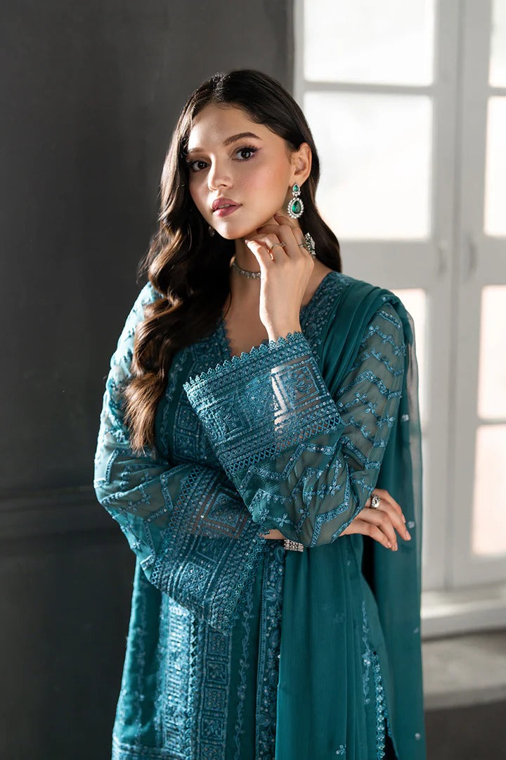 Azure Ensembles Festive Chiffon Unstitched 3Pcs