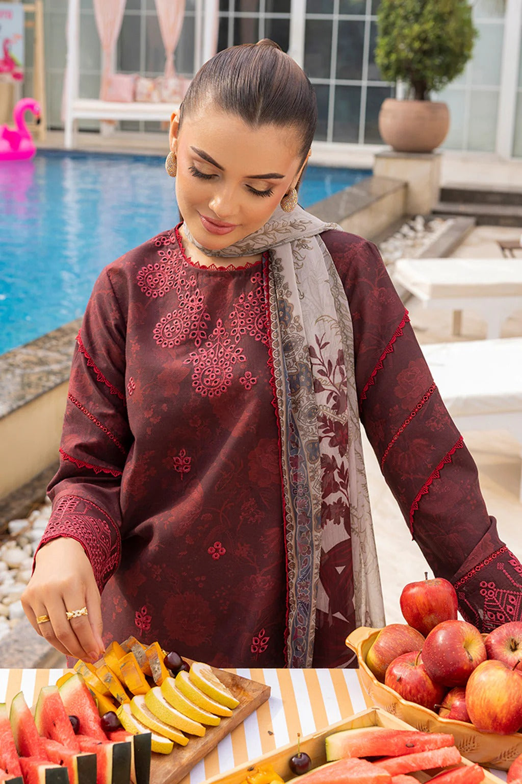 Mojito by Saad Sheikh Embroidered with Boring and Printed Lawn Unstitched 3Pcs