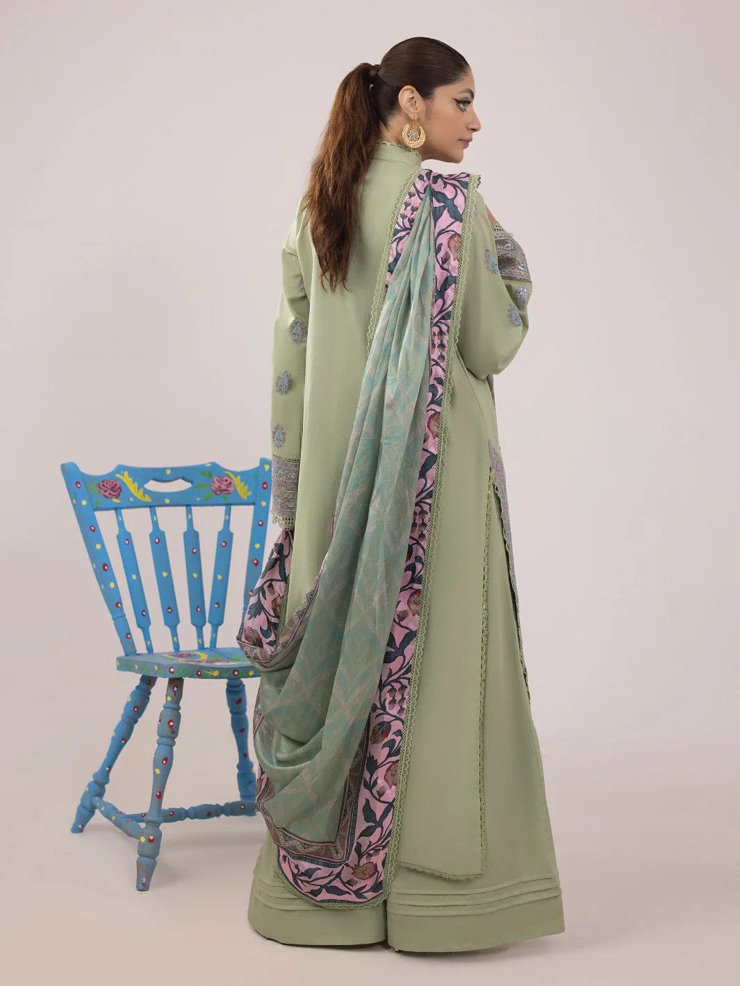RANGEELI Digital Printed Embroidered Unstitched Lawn 3pcs