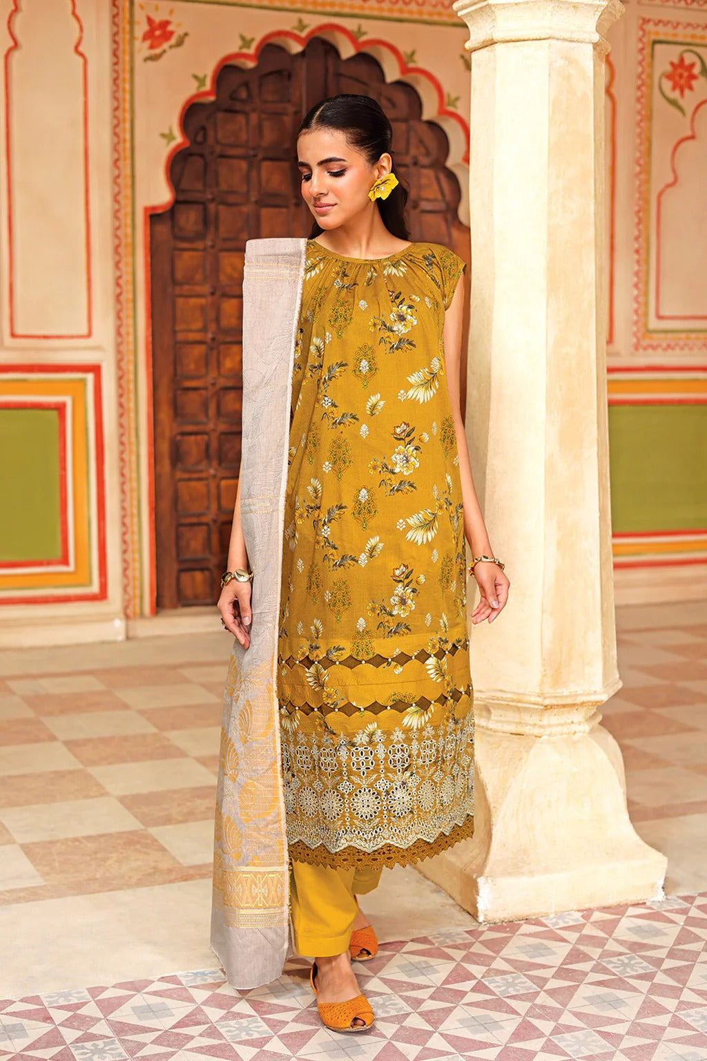 Johra Anaysha Embroidered Printed Lawn Unstitched 3Pcs