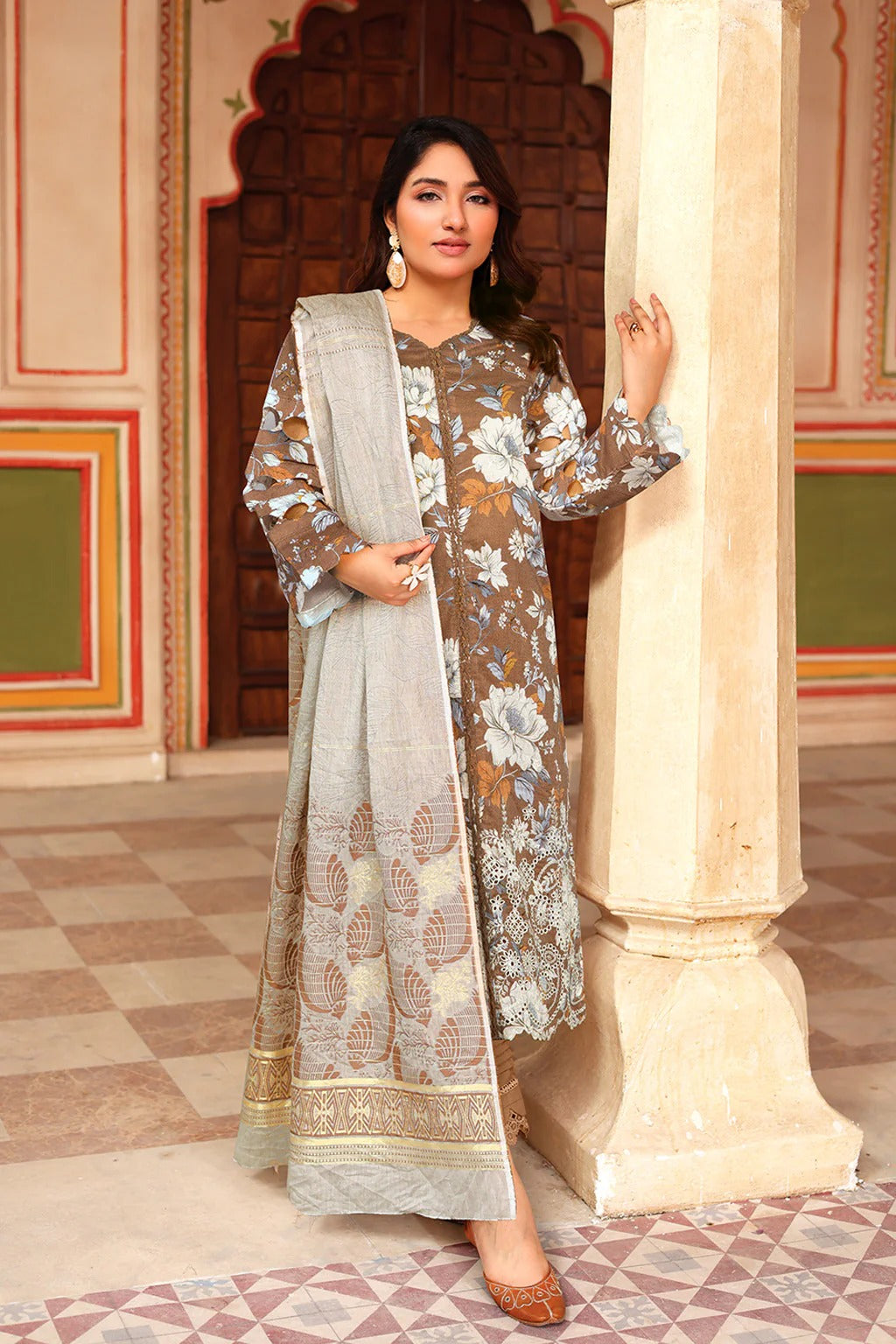 Johra Anaysha Embroidered Printed Lawn Unstitched 3Pcs