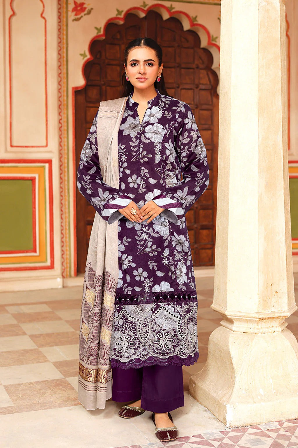 Johra Anaysha Embroidered Printed Lawn Unstitched 3Pcs