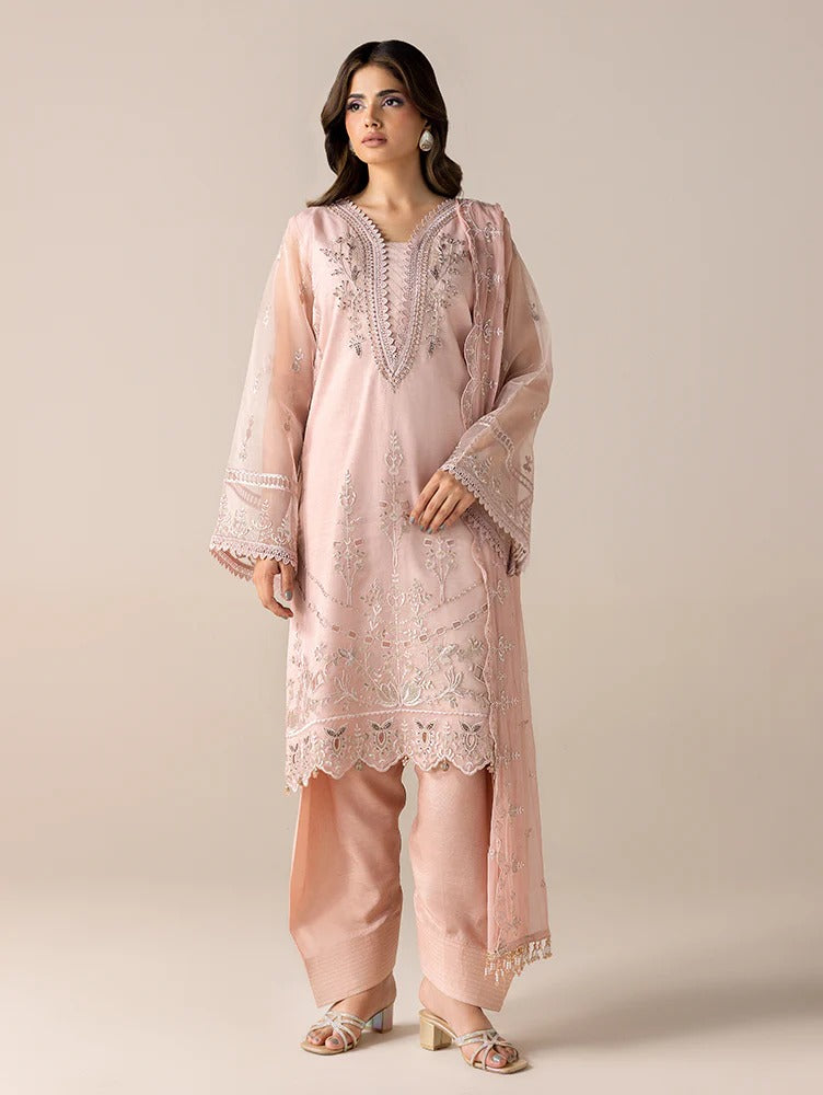 Aurapret By Zebtan Embroidered Organza Stitched 3 Piece