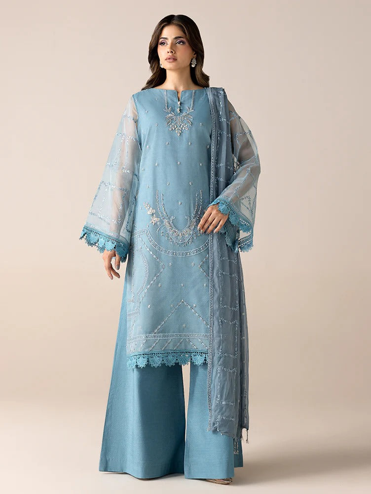 Aurapret By Zebtan Embroidered Organza Stitched 3 Piece
