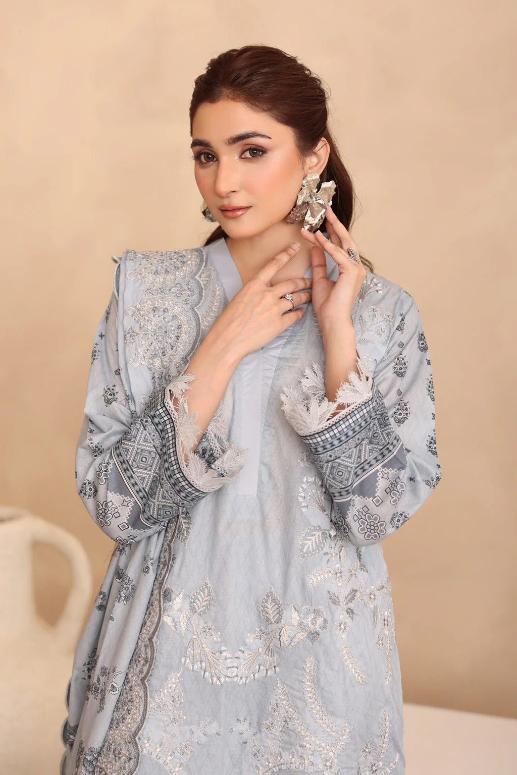 Johra Manara Embroidered Printed Lawn Unstitched 3Pcs