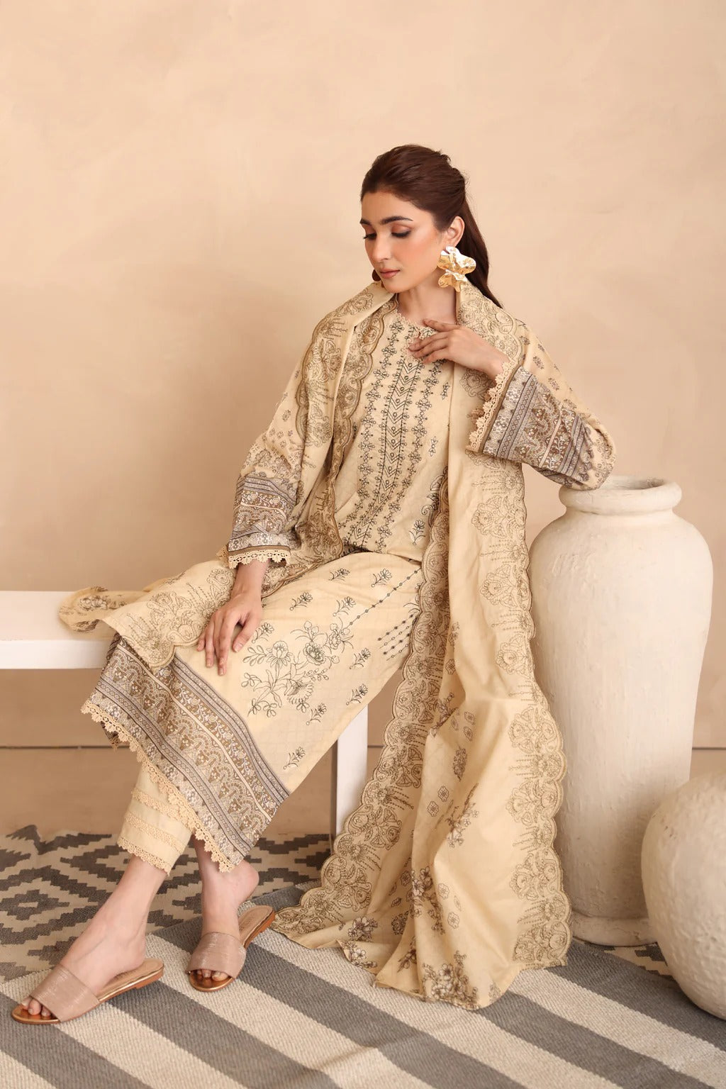 Johra Manara Embroidered Printed Lawn Unstitched 3Pcs