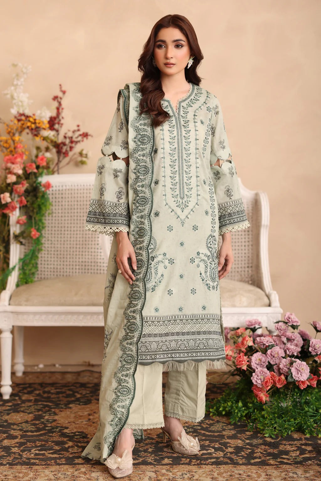 Johra Manara Embroidered Printed Lawn Unstitched 3Pcs