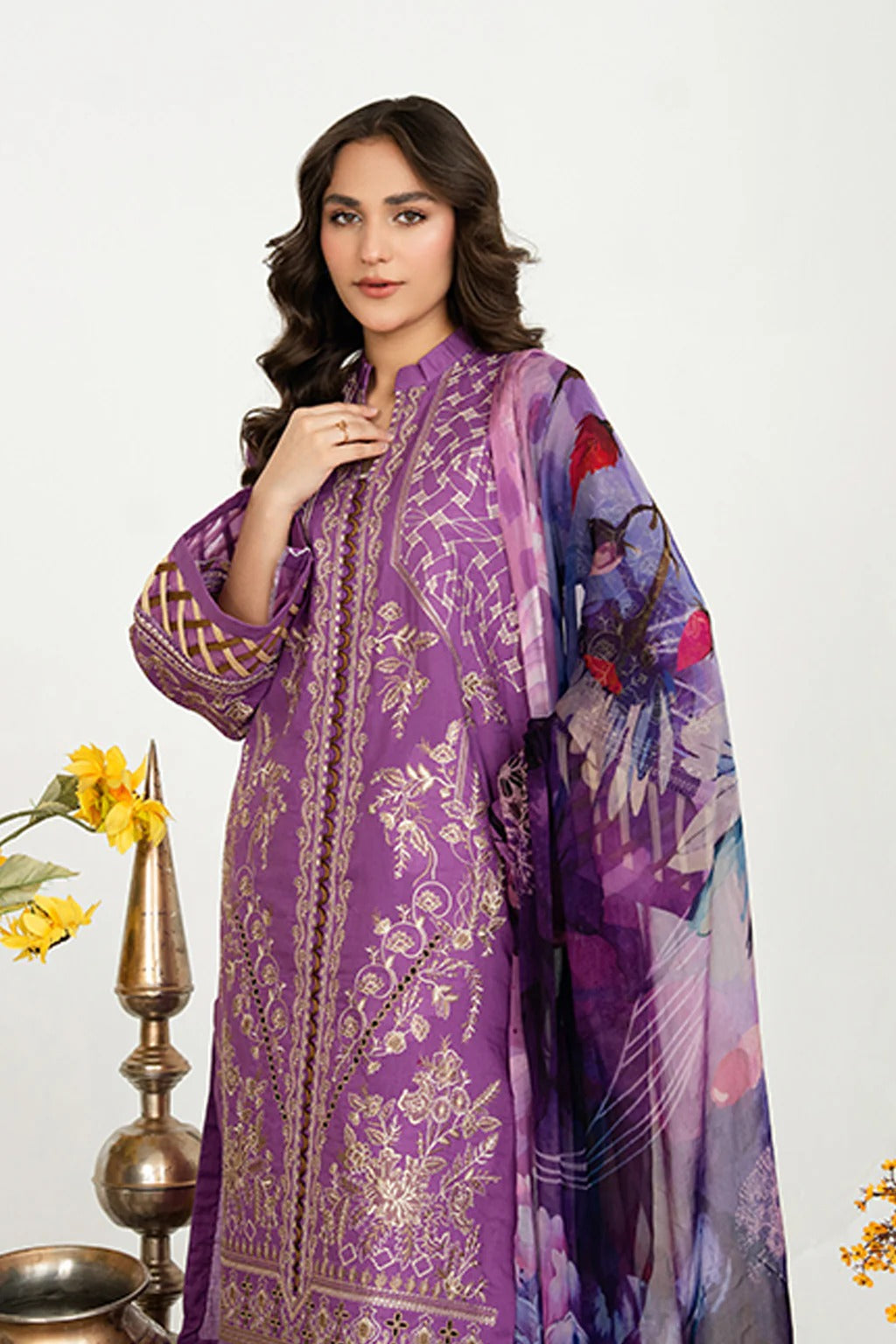 Johra Anavia Embroidered Bana Dora Lawn Unstitched 3Pcs