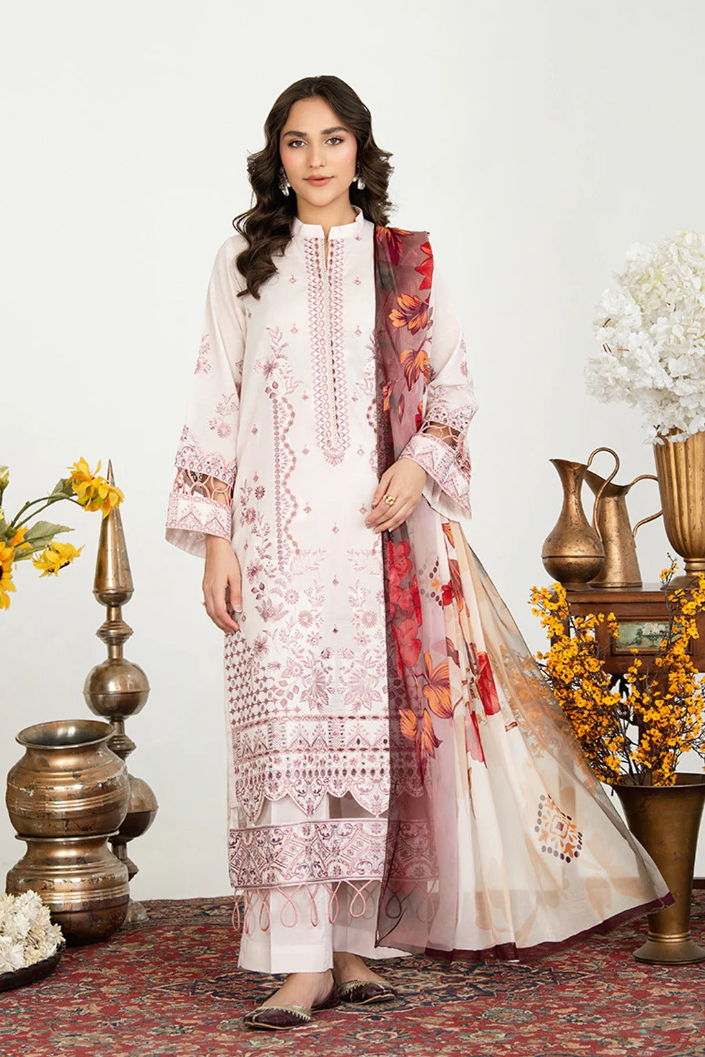 Johra Anavia Embroidered Bana Dora Lawn Unstitched 3Pcs