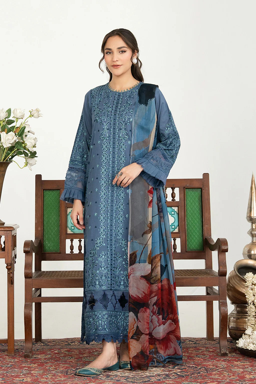 Johra Anavia Embroidered Bana Dora Lawn Unstitched 3Pcs