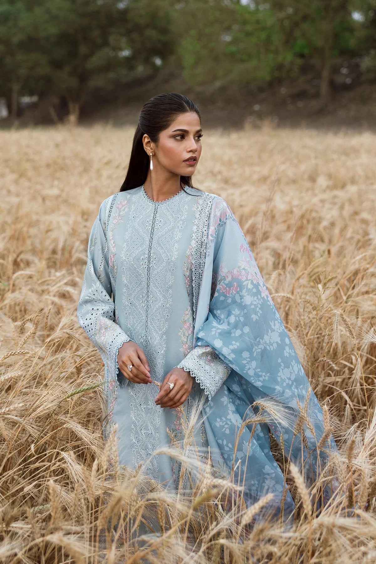 AFROZEH Mulaqaat Embroidered Printed Lawn Unstitched 3pcs