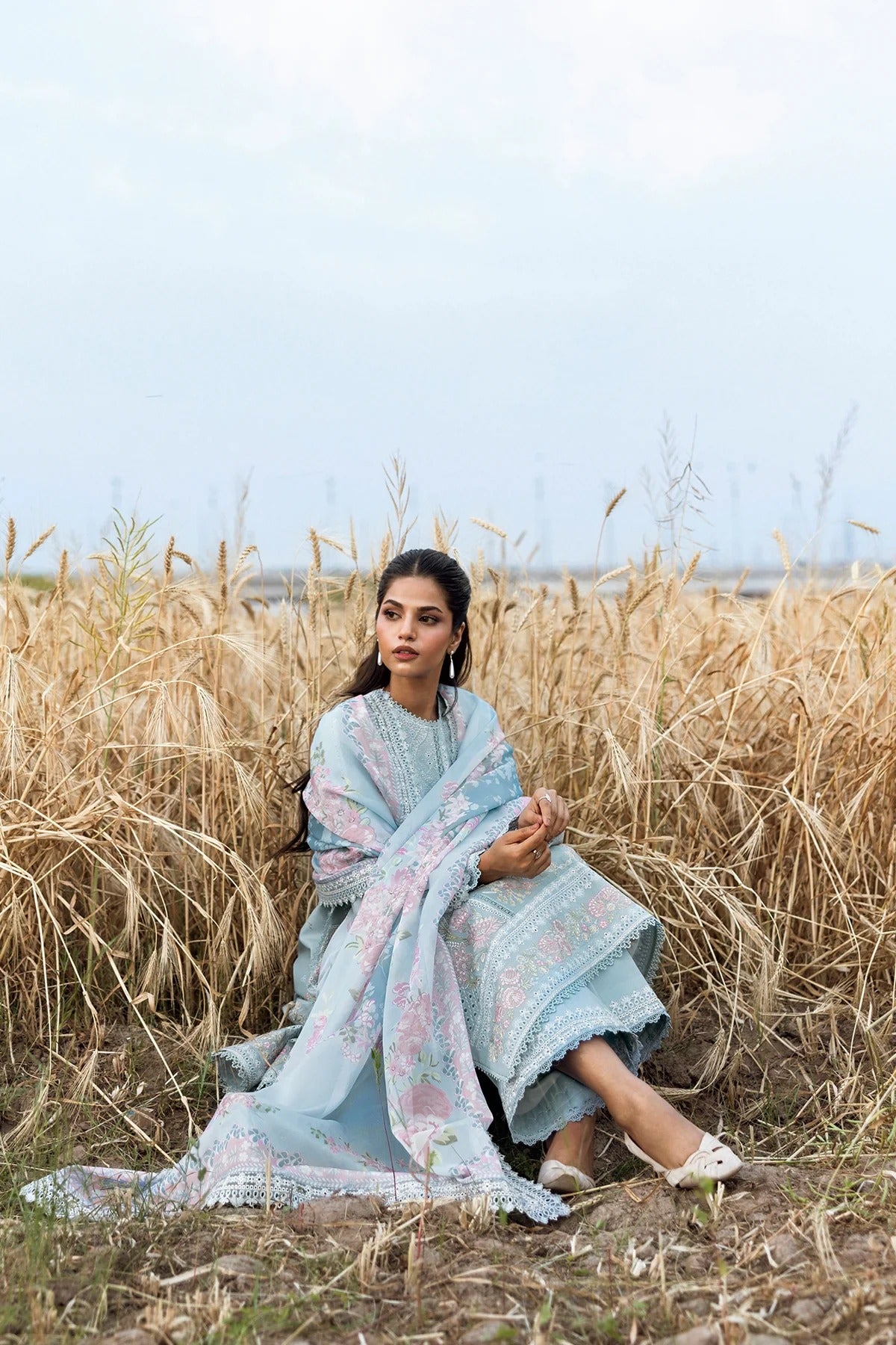 AFROZEH Mulaqaat Embroidered Printed Lawn Unstitched 3pcs