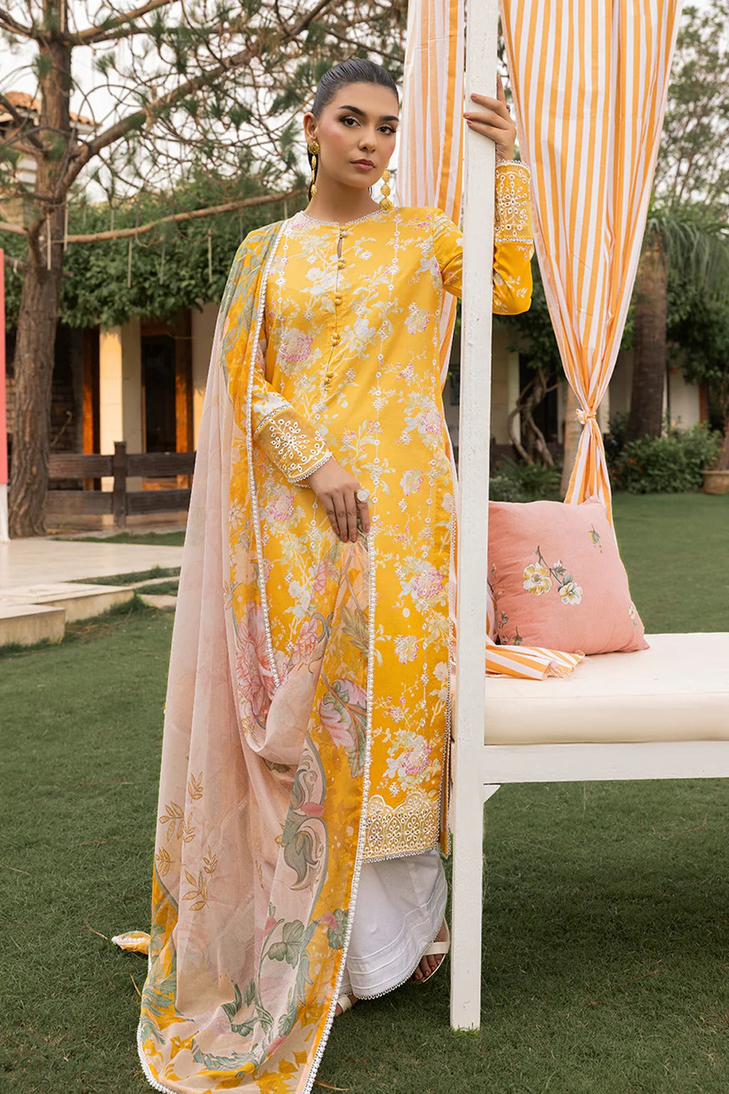Mojito by Saad Sheikh Embroidered with Boring and Printed Lawn Unstitched 3Pcs