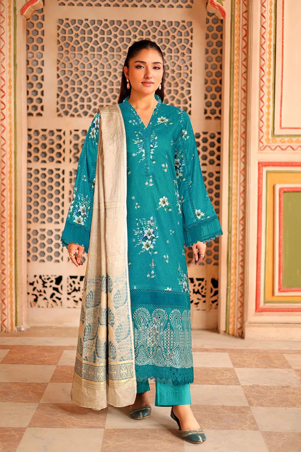 Johra Anaysha Embroidered Printed Lawn Unstitched 3Pcs