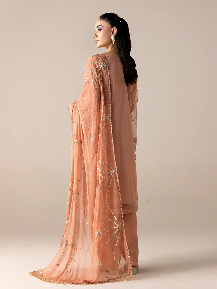 Aurapret By Zebtan Embroidered Organza Stitched 3 Piece