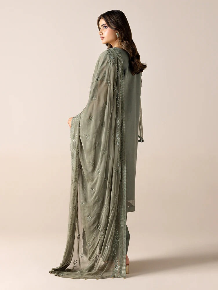 Aurapret By Zebtan Embroidered Organza Stitched 3 Piece