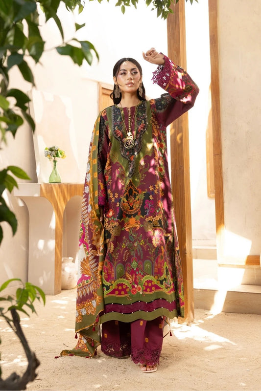 LA'RA DE FLOR'A By Gulmina Printed Embroidered Lawn Unstitched 3Pcs