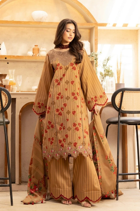 LA'RA DE FLOR'A By Gulmina Printed Embroidered Lawn Unstitched 3Pcs