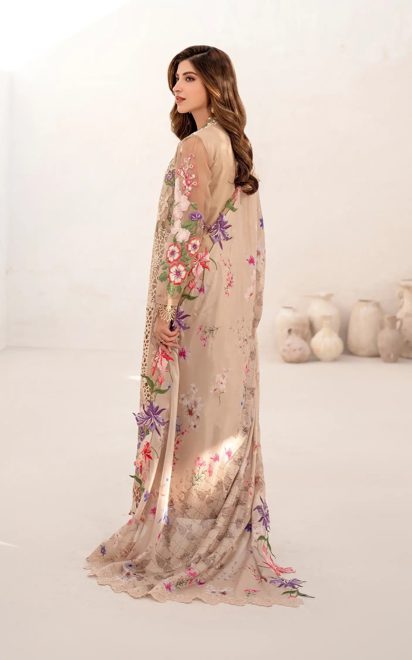 Azalia Embroidered Luxury Lawn & Organza Unstitched 4pcs