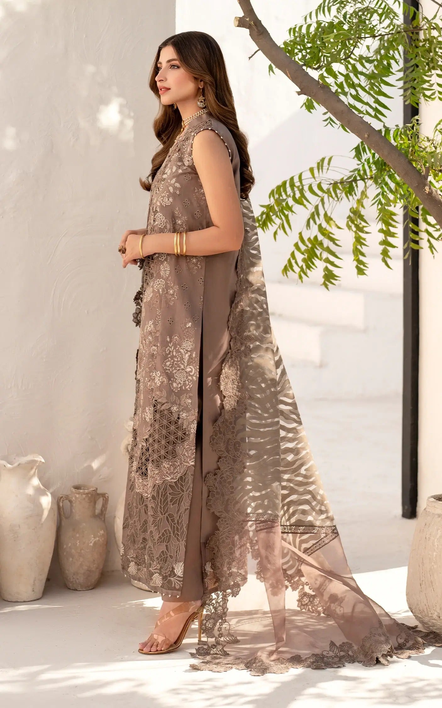 Azalia Embroidered Luxury Lawn & Organza Unstitched 4pcs