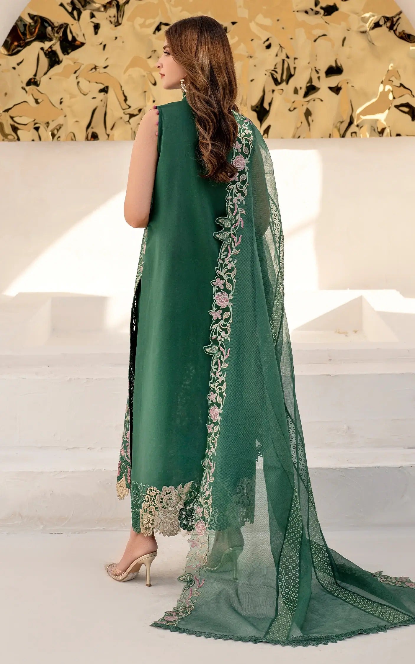 Azalia Embroidered Luxury Lawn & Organza Unstitched 4pcs