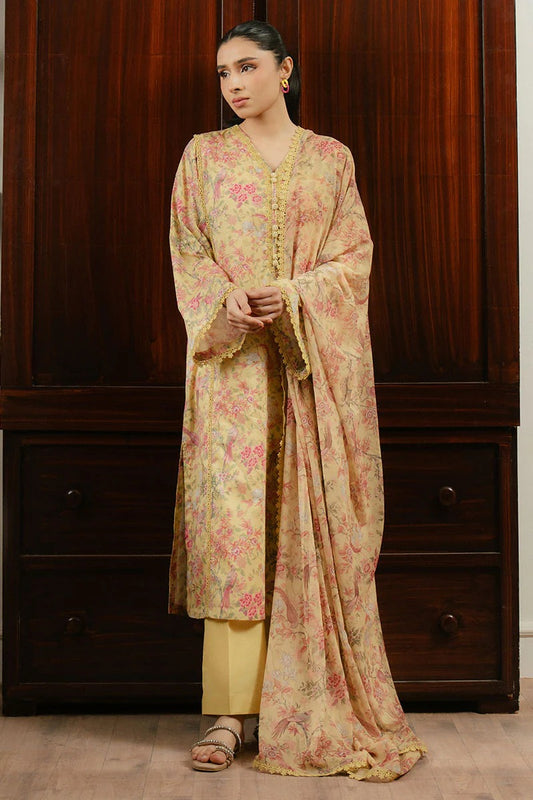 Cross Stitch Daily Digital Printed Lawn Collection'25 Unstitched 3pcs