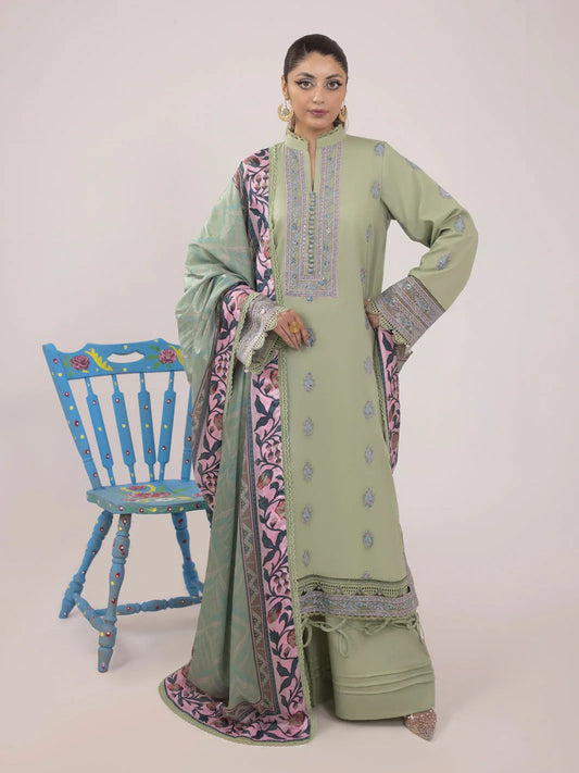 RANGEELI Digital Printed Embroidered Unstitched Lawn 3pcs