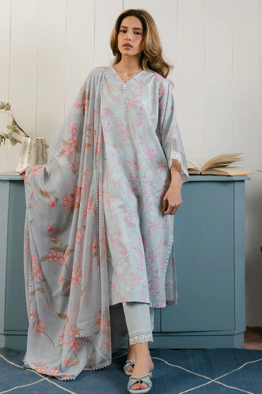 Cross Stitch Daily Digital Printed Lawn Collection'25 Unstitched 3pcs