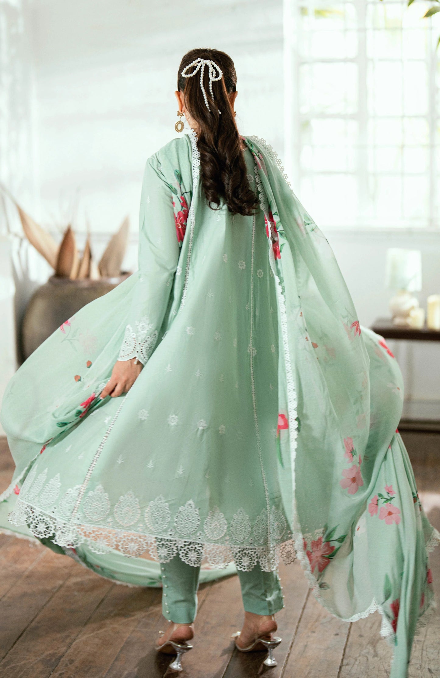 Alzohaib Laserkari Schiffly Embroidered Premium Printed Unstitched 3pcs
