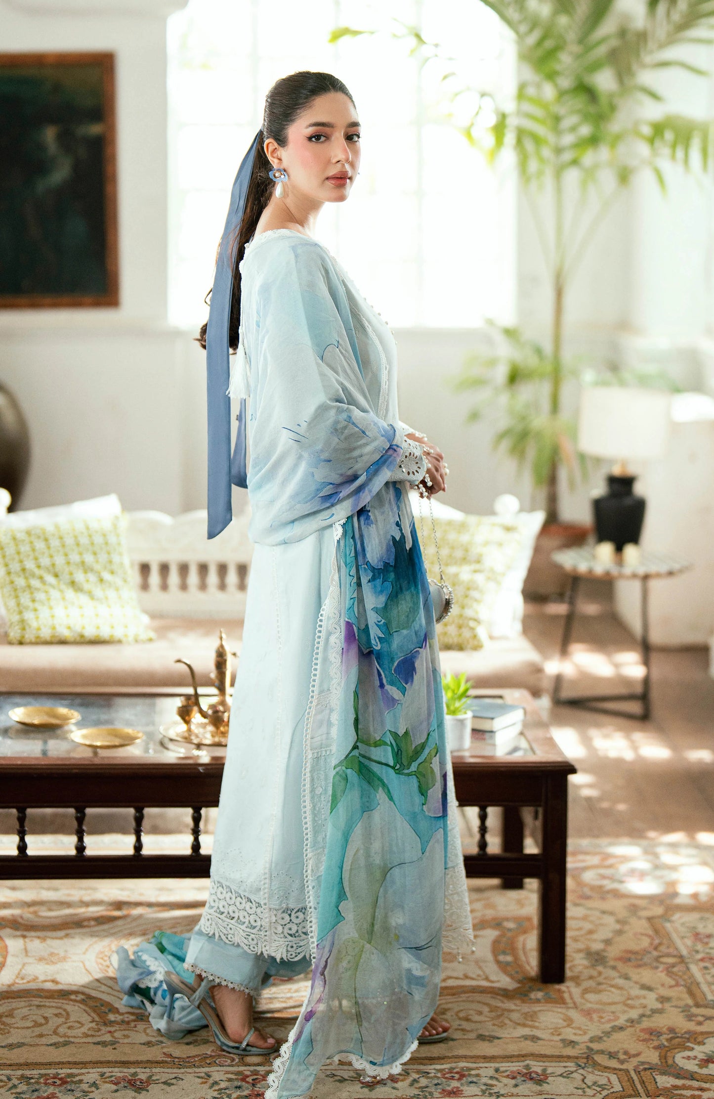Alzohaib Laserkari Schiffly Embroidered Premium Printed Unstitched 3pcs