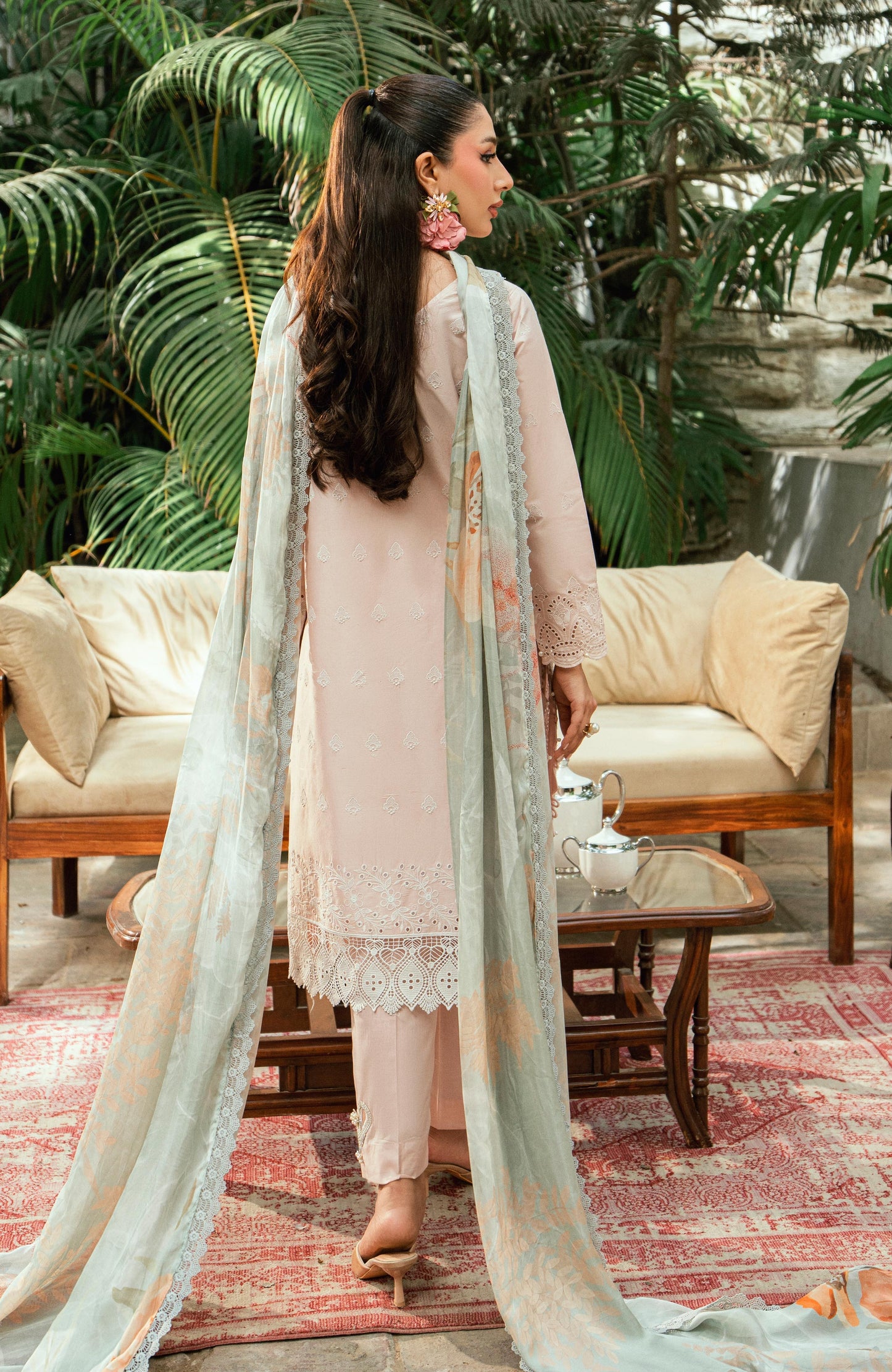 Alzohaib Laserkari Schiffly Embroidered Premium Printed Unstitched 3pcs